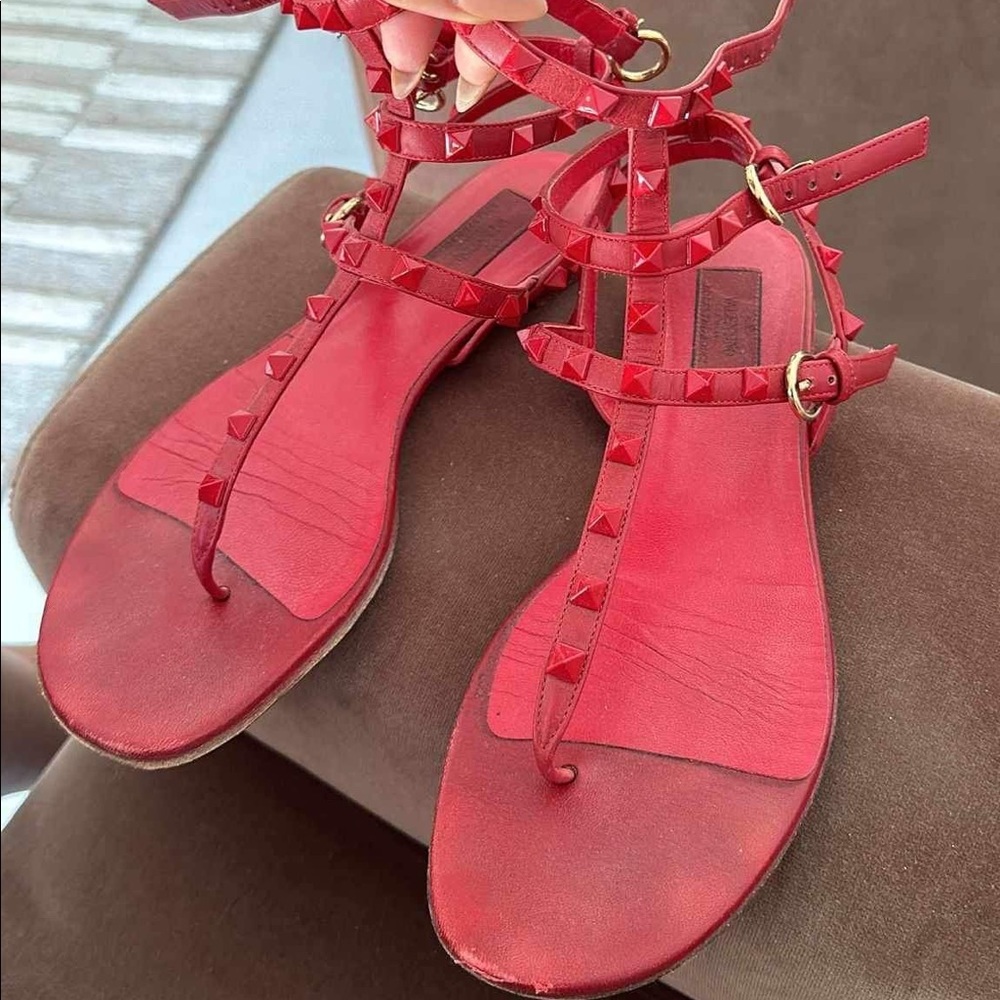 Valentino Rockstud Leather Sandals